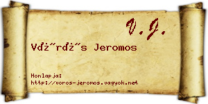 Vörös Jeromos névjegykártya