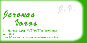 jeromos voros business card